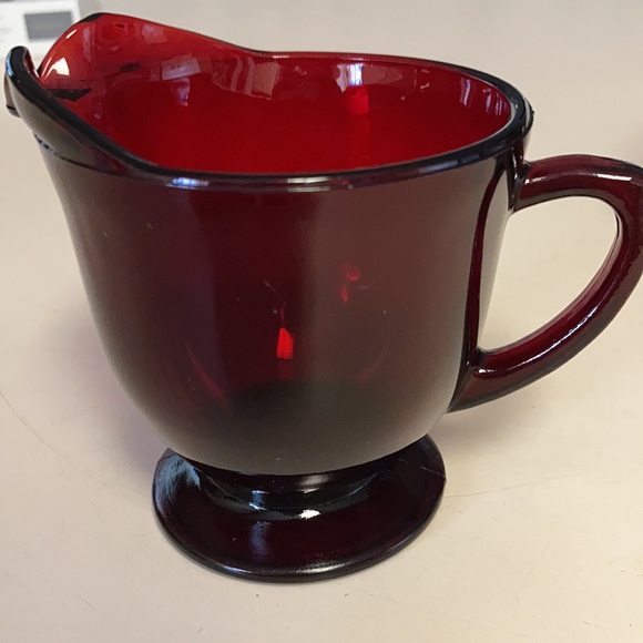 Vintage Ruby Red Cream and Sugar - Picture 9 of 10